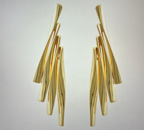 4 way brass bar earrings