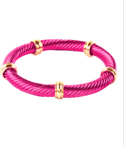 Color Coating Twisted Elastic Bracelet