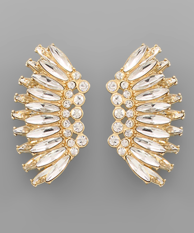 2 Layer Crystal Wing Earrings