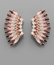 Load image into Gallery viewer, 2 Layer Crystal Wing Earrings