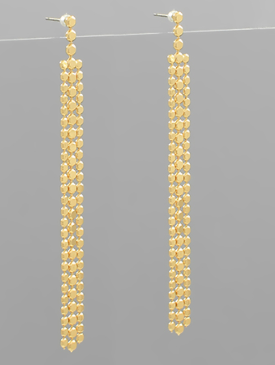 3 Row Chain Drop Earrings