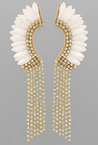 Wing & Gold Cup Chain Earrings