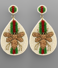 Load image into Gallery viewer, Bee and Stripe Drop Earrings
