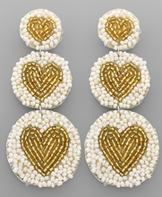 Load image into Gallery viewer, Circle and Heart Earrings