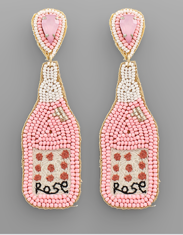 Bead Champagne Bottle Earrings