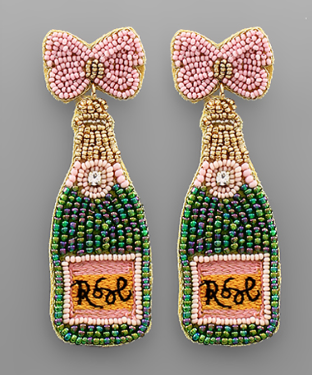 Ribbon & Rose Bottle Earrings