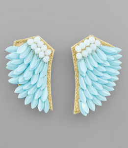 Glass Bead & Wing Earrings