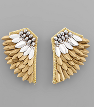 Load image into Gallery viewer, Glass Bead &amp; Wing Earrings