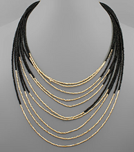 Load image into Gallery viewer, Metal &amp; Acrylic Bead Row Layered Necklace