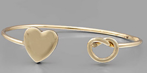 Solid & Knotted Heart Cuff