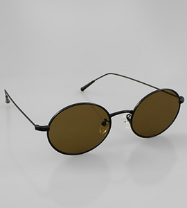 Brown Frame Oval Sunglasses