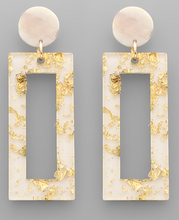 Load image into Gallery viewer, Gold Flake Rectangle Earrings
